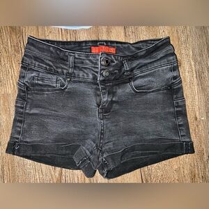 Wax Jean Black Denim Shorts